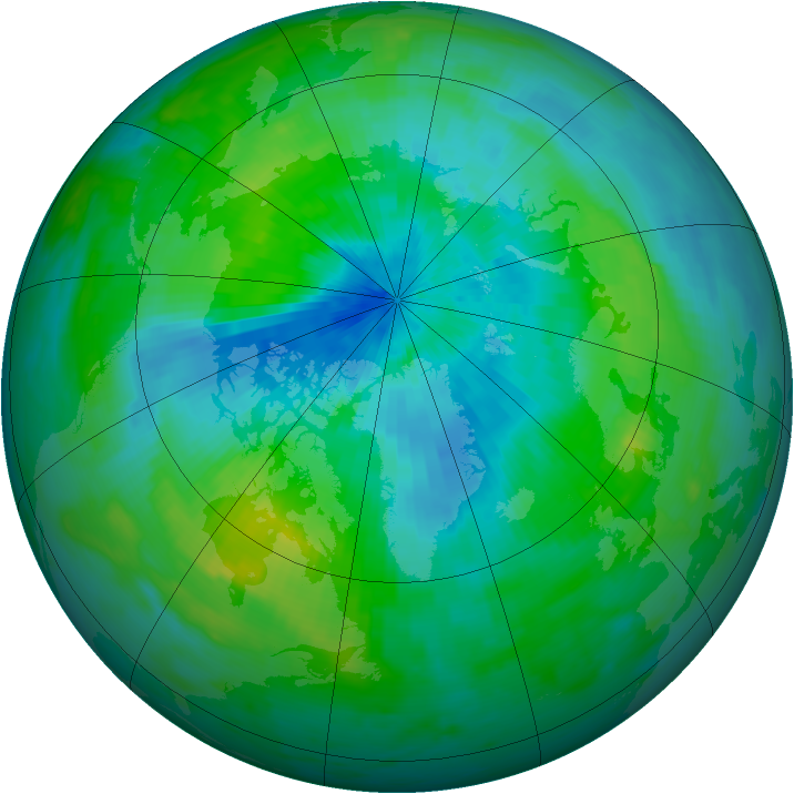 Arctic ozone map for 10 September 1986
